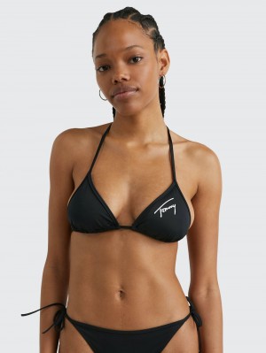 Tommy Hilfiger Signature Triangle Bikini Badkläder Dam Svarta | 931-PNYAGQ