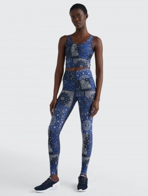 Tommy Hilfiger Sport Printed Full-Length Leggings Dam Blå | 420-RLOPNK