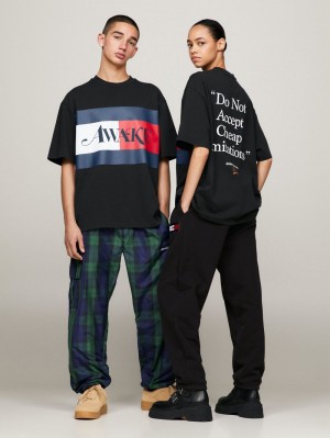 Tommy Hilfiger X Awake Ny Back Slogan T-shirt Herr Svarta | 735-IUOFXS