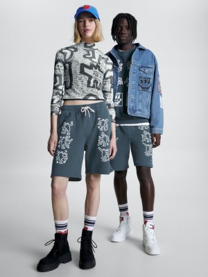 Tommy Hilfiger X Keith Haring Dual Gender Shorts Herr Blå | 380-TOKUWQ