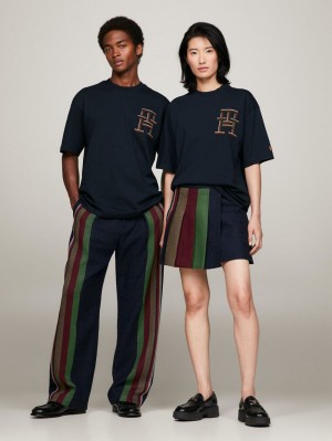 Tommy Hilfiger X Pendleton New York Stripe Monogram Archive T-shirt Herr Marinblå | 487-RBMDEP