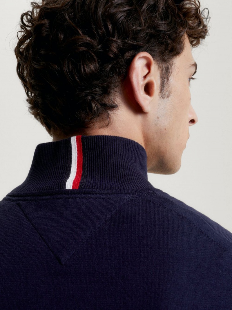 Tommy Hilfiger 1985 Kollektion Quarter-Zip Tröjor Herr Marinblå | 106-WMLVDR