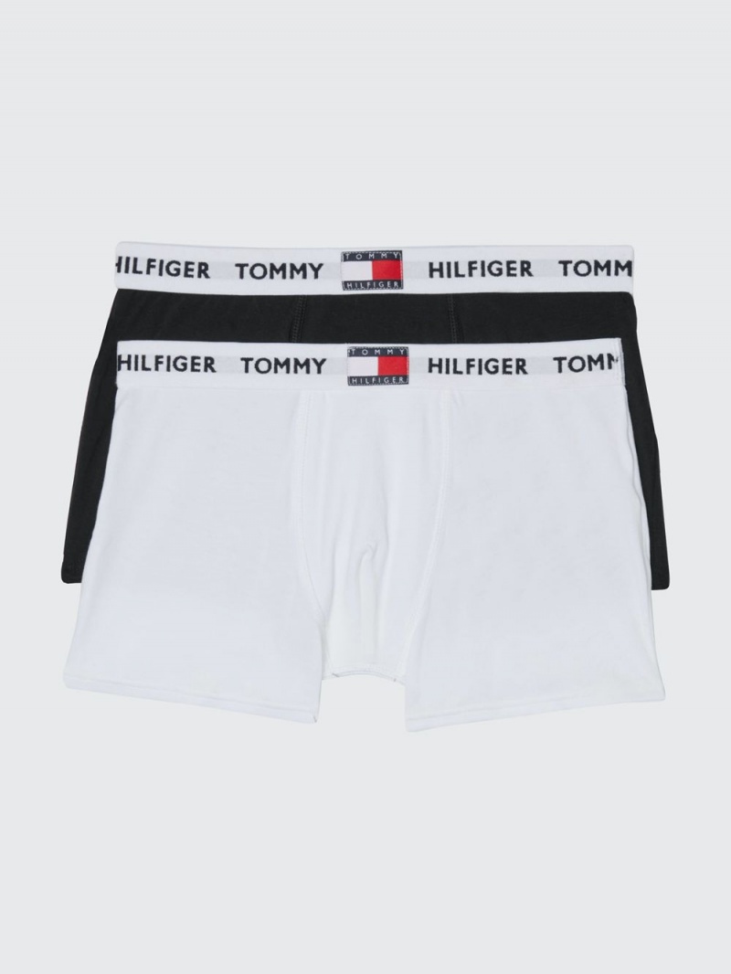 Tommy Hilfiger 2-Pack 1985 Kollektion Jersey Trunks Underkläder Pojke Vita Svarta | 146-SBGVAW