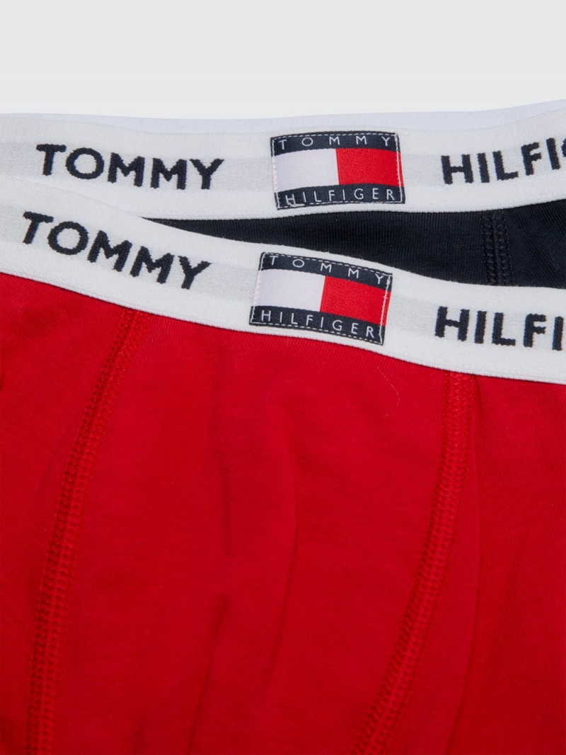 Tommy Hilfiger 2-Pack 1985 Kollektion Jersey Trunks Underkläder Pojke Röda Blå | 468-WIQGUO