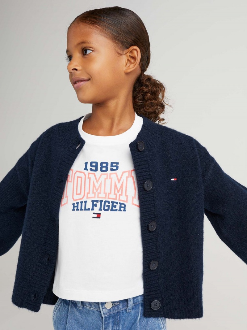 Tommy Hilfiger 3-7 1985 Kollektion Varsity Logo T-shirt Tjej Vita | 231-POAZMX