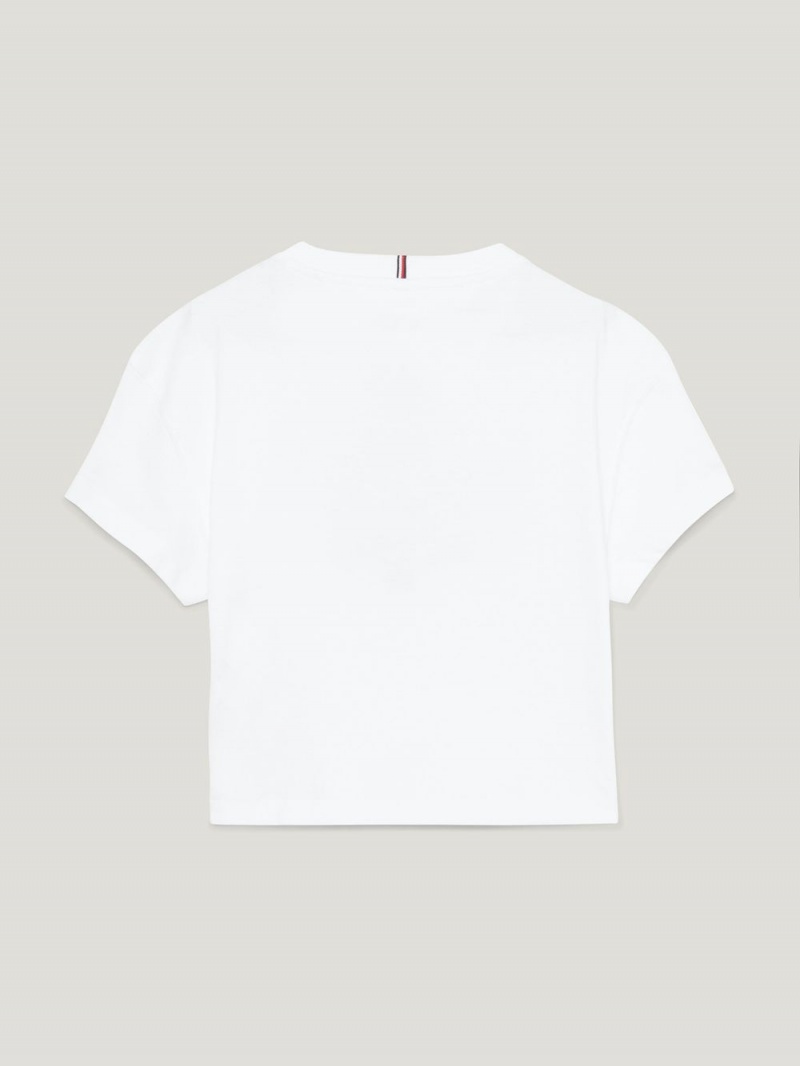 Tommy Hilfiger 3-7 1985 Kollektion Varsity Logo T-shirt Tjej Vita | 231-POAZMX