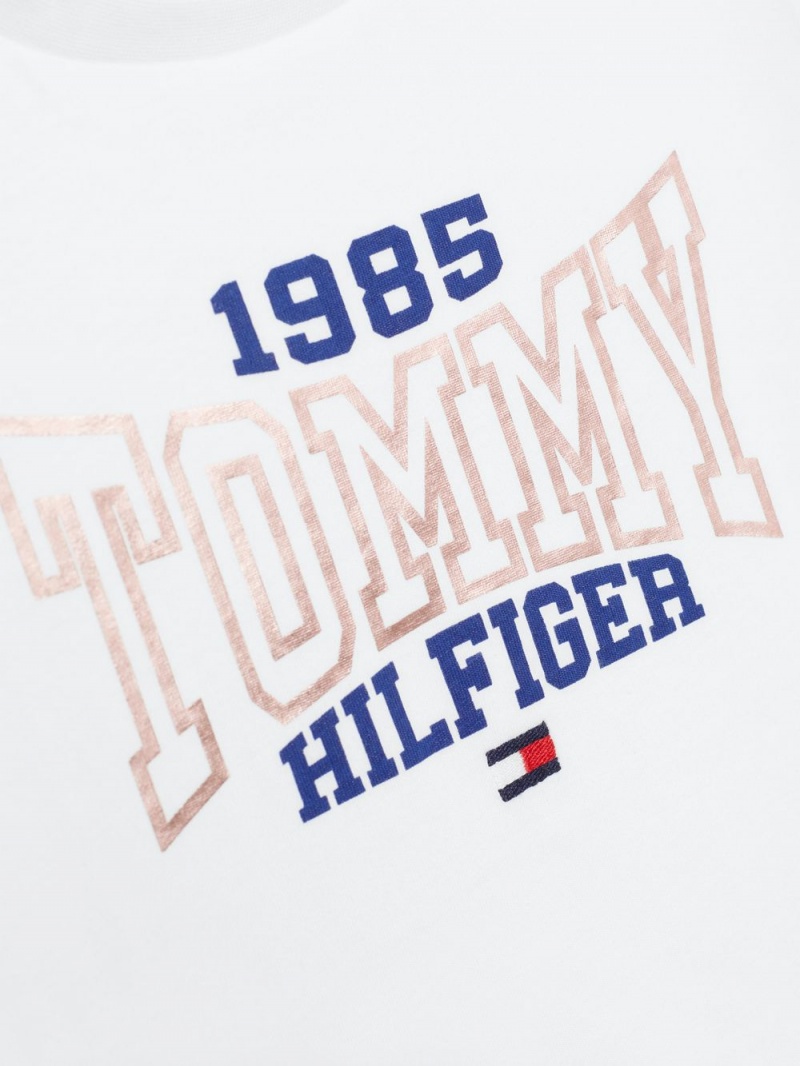 Tommy Hilfiger 3-7 1985 Kollektion Varsity Logo T-shirt Tjej Vita | 231-POAZMX