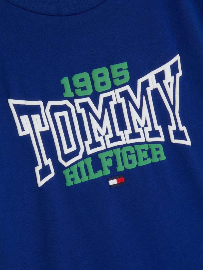 Tommy Hilfiger 3-7 1985 Kollektion Varsity Logo T-shirt Pojke Marinblå | 085-CBFWAH