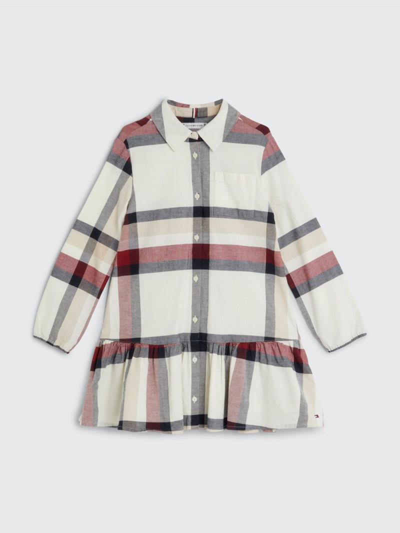 Tommy Hilfiger 3-7 Check Shirt Klänning Tjej Olika Färger | 073-QNRPAL