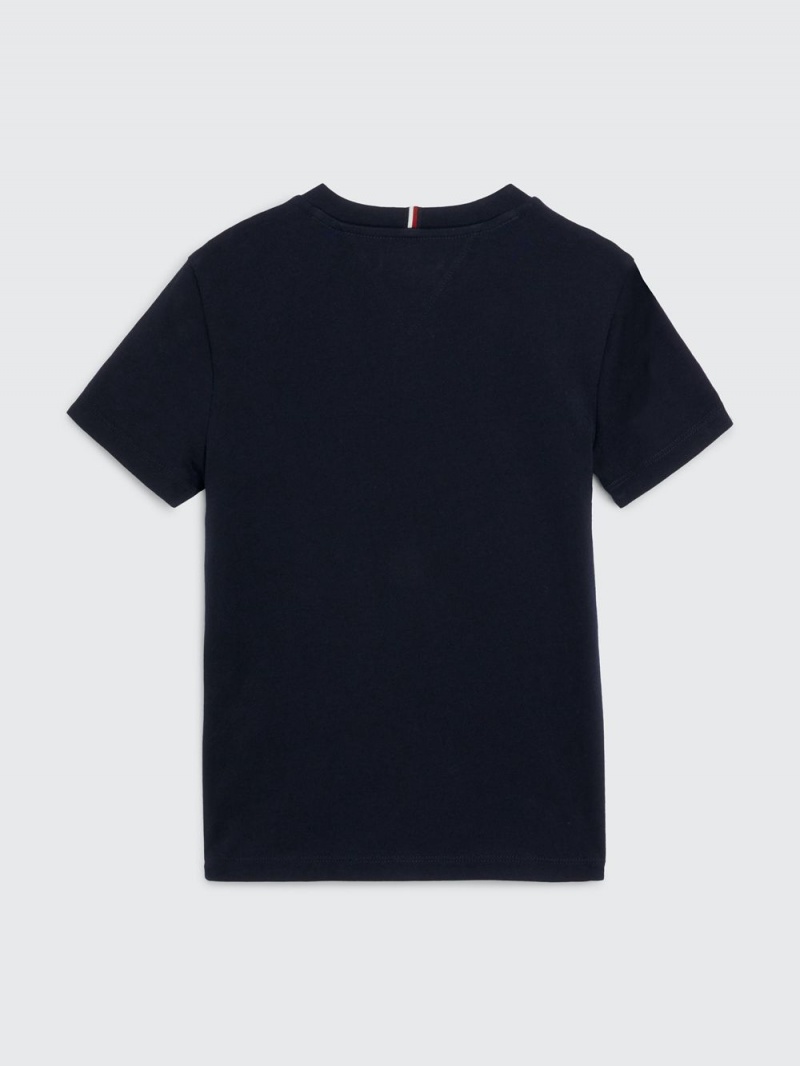 Tommy Hilfiger 3-7 Essential Arched Logo T-shirt Pojke Marinblå | 483-YKXDFH