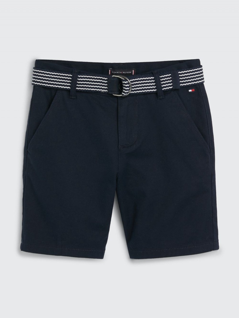 Tommy Hilfiger 3-7 Essential Belted Chino Shorts Pojke Marinblå | 921-WYNPCJ