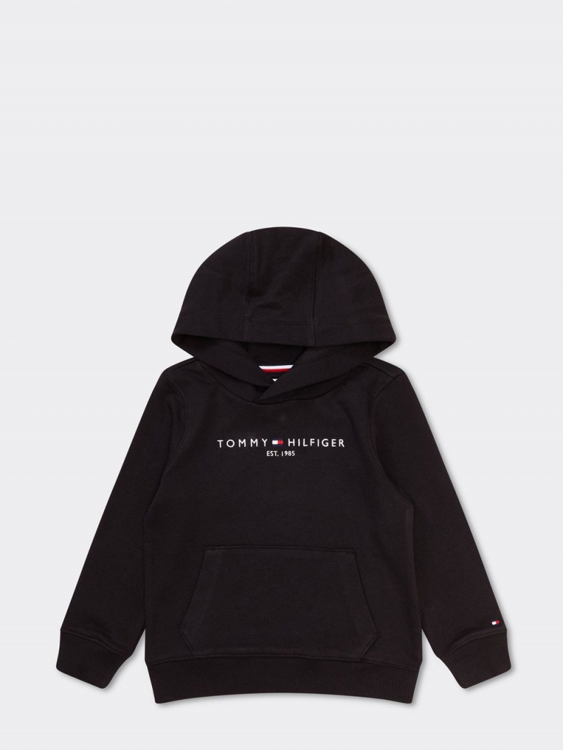 Tommy Hilfiger 3-7 Essential Hoodie Pojke Svarta | 169-ZNDQFO