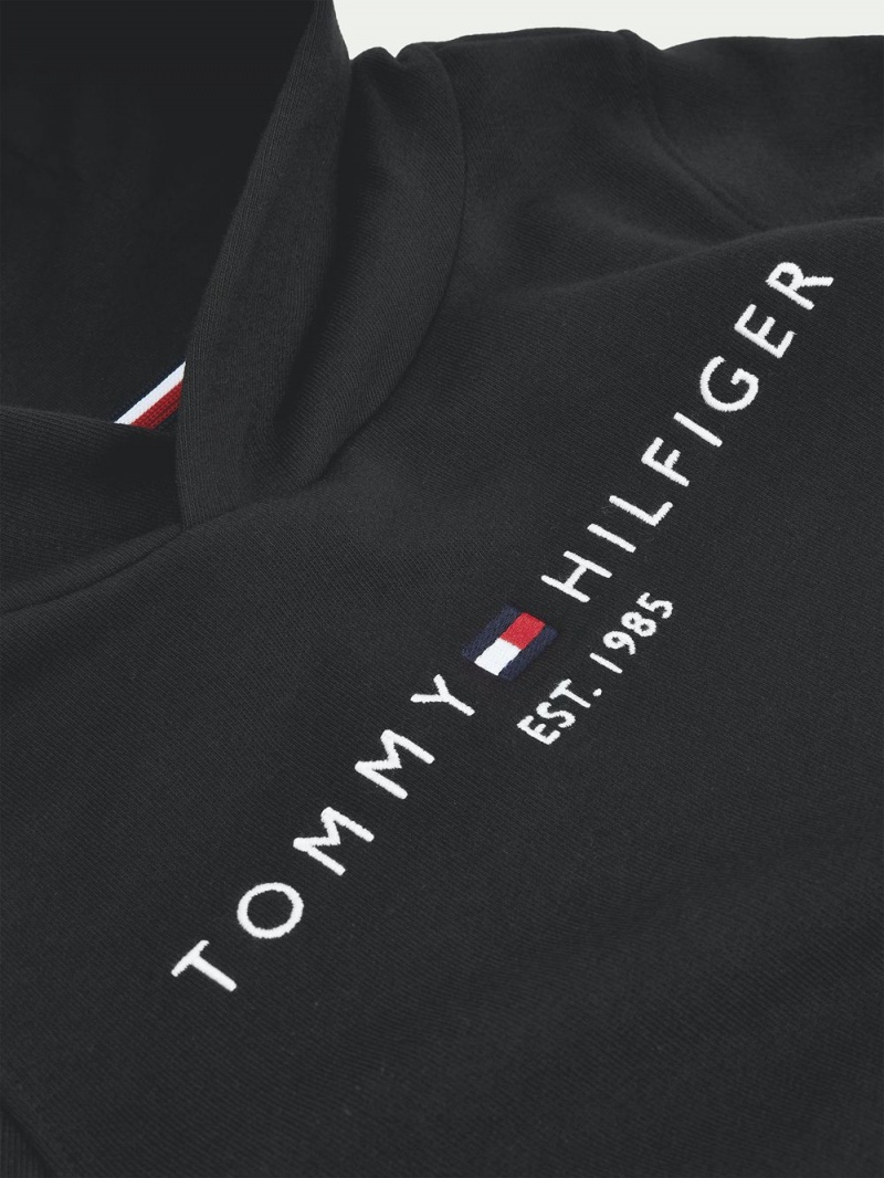 Tommy Hilfiger 3-7 Essential Hoodie Pojke Svarta | 169-ZNDQFO