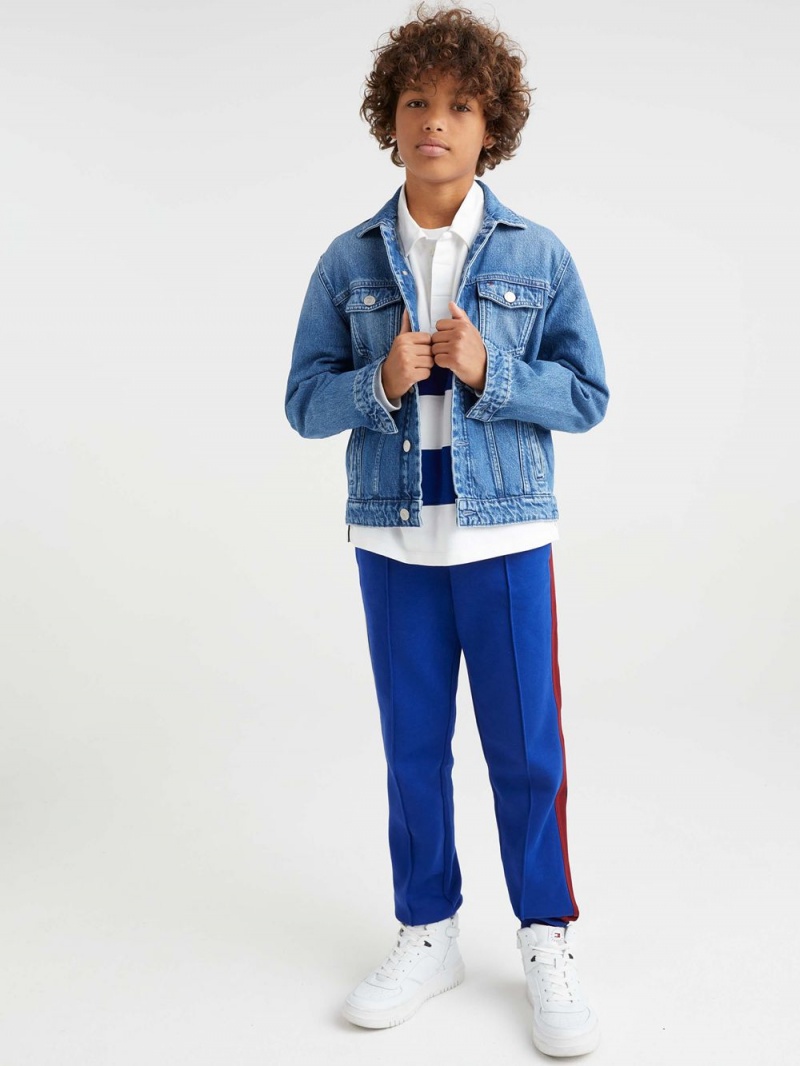 Tommy Hilfiger 3-7 Essential Oversized Dual Gender Denim Jackor Tjej Blå | 687-ITKDGP