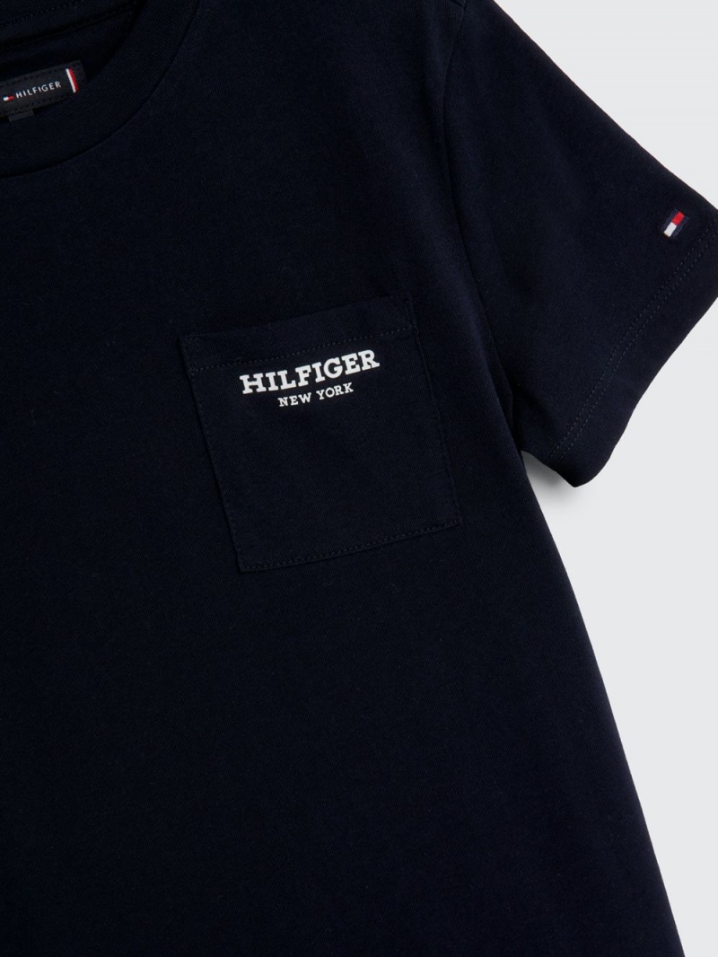 Tommy Hilfiger 3-7 Essential Patch Pocket T-shirt Pojke Marinblå | 076-QFNGTW