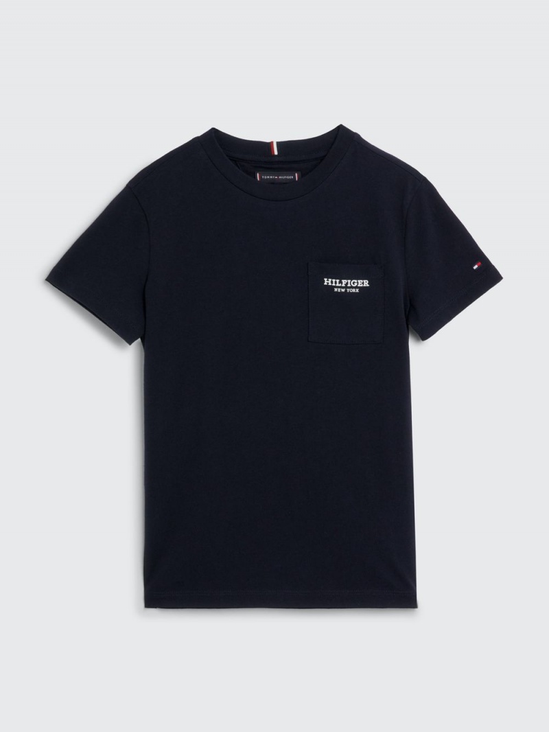 Tommy Hilfiger 3-7 Essential Patch Pocket T-shirt Pojke Marinblå | 076-QFNGTW