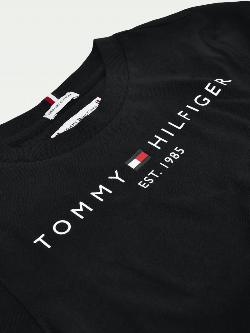 Tommy Hilfiger 3-7 Essential T-shirt Pojke Svarta | 546-SVYCEX