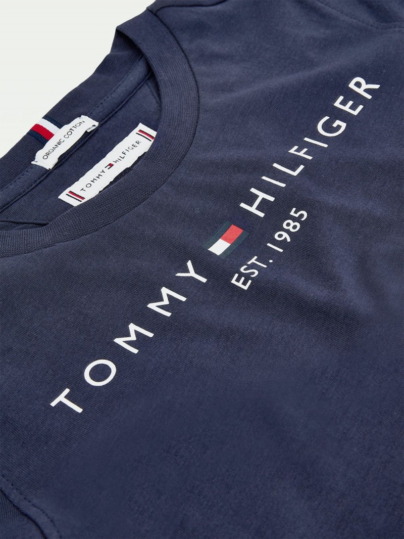 Tommy Hilfiger 3-7 Essential T-shirt Tjej Marinblå | 698-NZAHPW