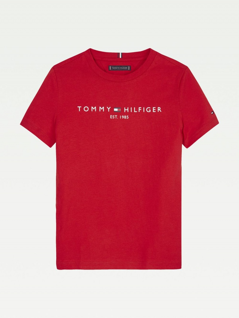 Tommy Hilfiger 3-7 Essential T-shirt Tjej Röda | 207-XLPKUV