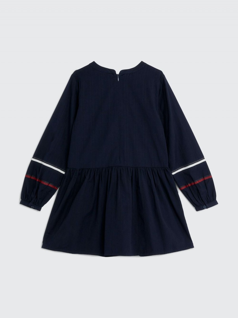 Tommy Hilfiger 3-7 Global Stripe Fit And Flare Klänning Tjej Blå | 349-FPGKYS