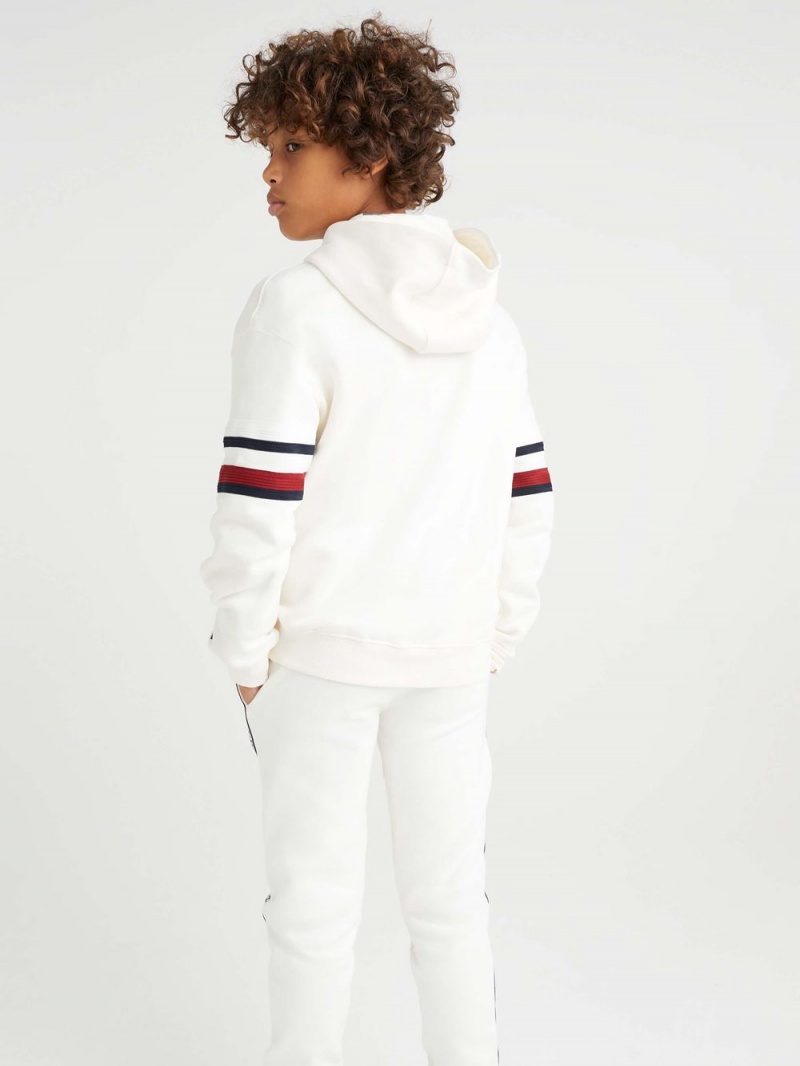 Tommy Hilfiger 3-7 Global Stripe Monogram Hoodie Pojke Vita | 176-LEWGUF