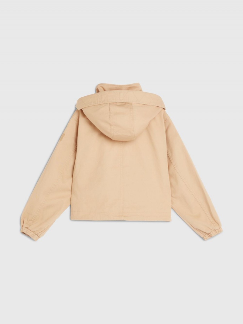 Tommy Hilfiger 3-7 Hooded Twill Parka Jackor Tjej Beige | 456-RPCGIT