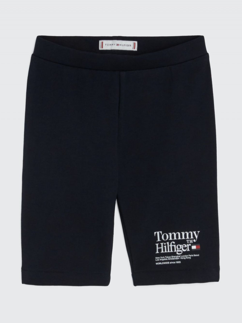 Tommy Hilfiger 3-7 Logo Cycle Shorts Tjej Marinblå | 549-QVGHKA