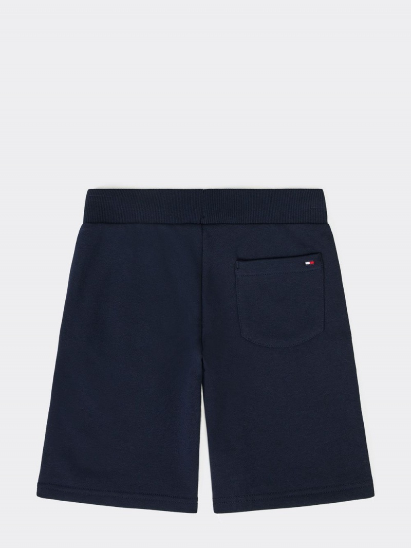 Tommy Hilfiger 3-7 Logo Terry Sweat Shorts Pojke Marinblå | 386-DWCQNL