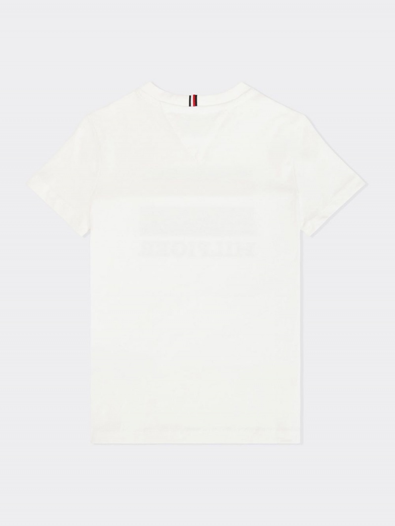 Tommy Hilfiger 3-7 Logo T-shirt Pojke Vita | 162-UZOKHQ