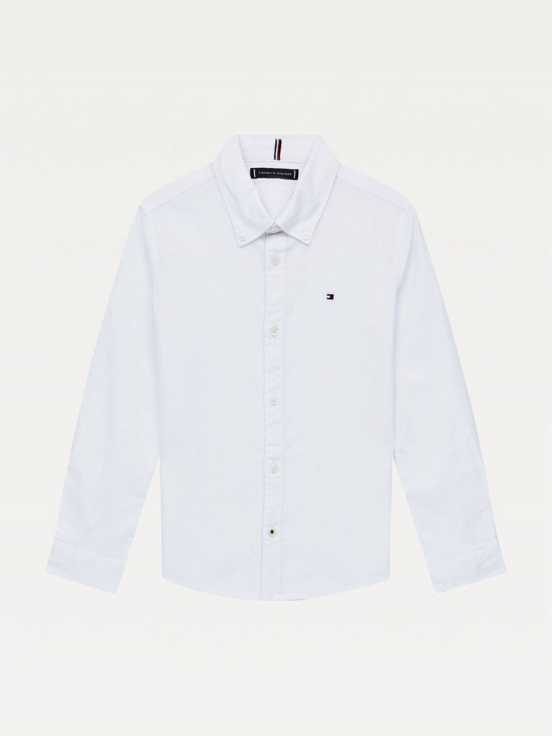 Tommy Hilfiger 3-7 Stretch Oxford Skjorta Pojke Vita | 016-SHZWET