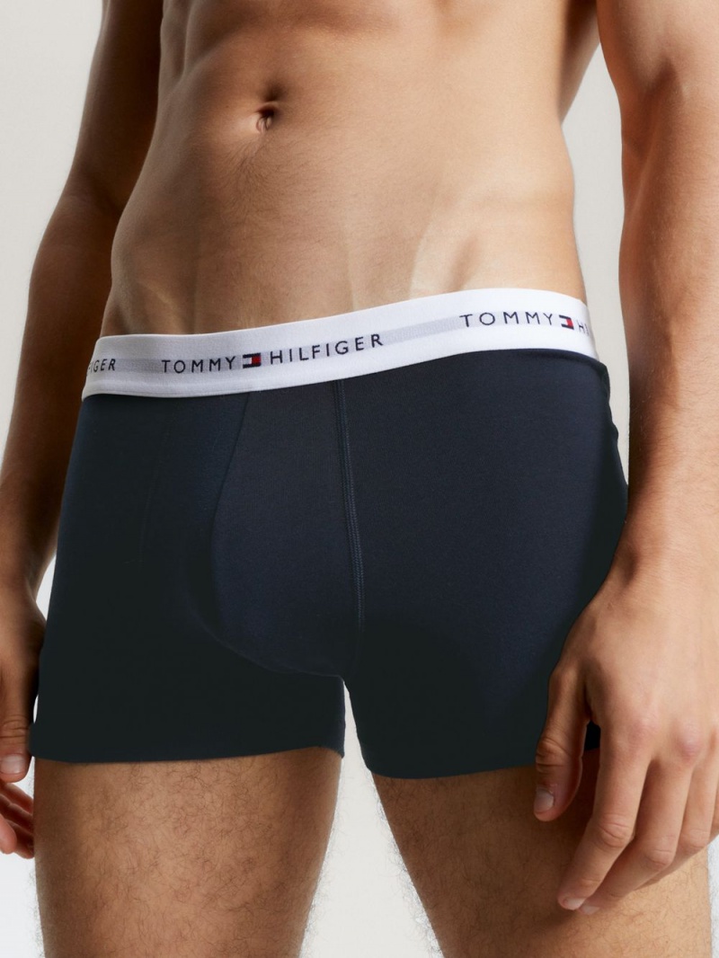 Tommy Hilfiger 3-Pack Logo Trunks Underkläder Herr Olika Färger | 104-ULCYHK