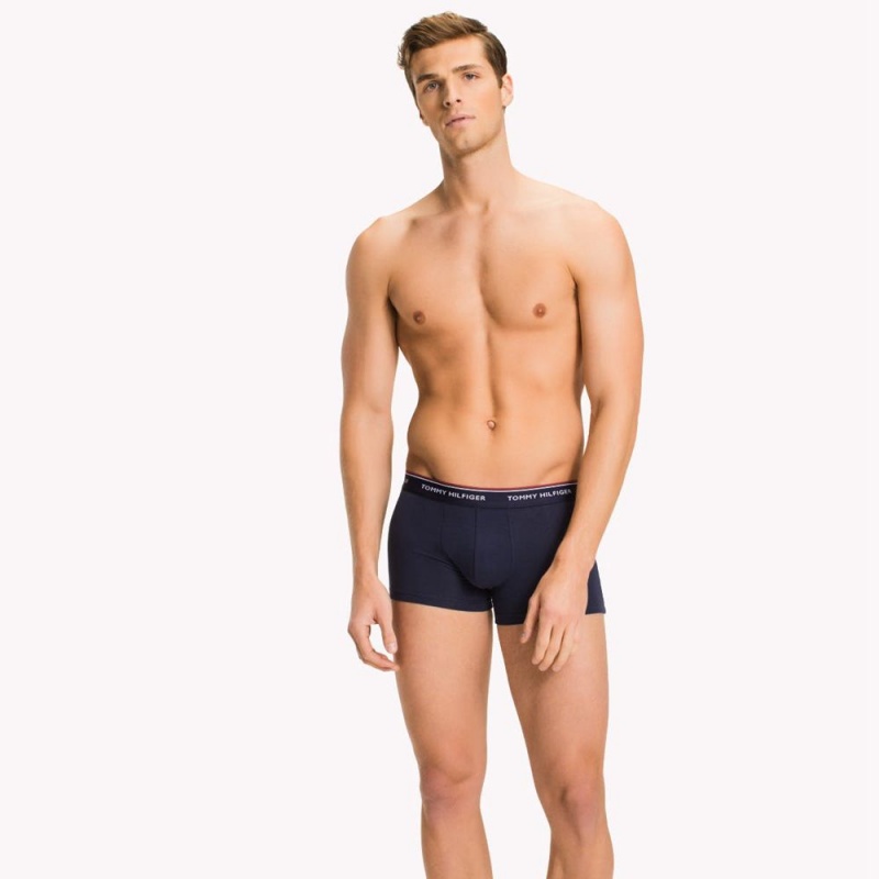 Tommy Hilfiger 3-Pack Stretch Bomull Trunks Underkläder Herr Marinblå | 751-SXGDWK