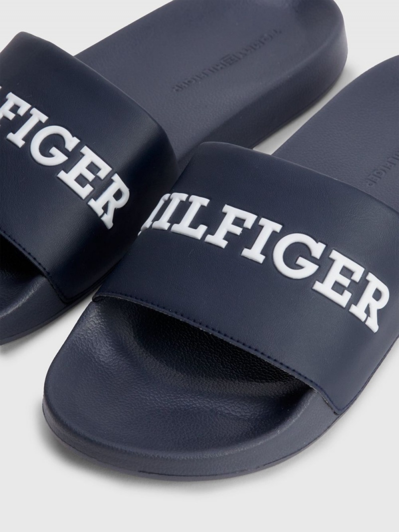 Tommy Hilfiger 3d Tonal Logo Pool Badtofflor Herr Blå | 360-DARQYW