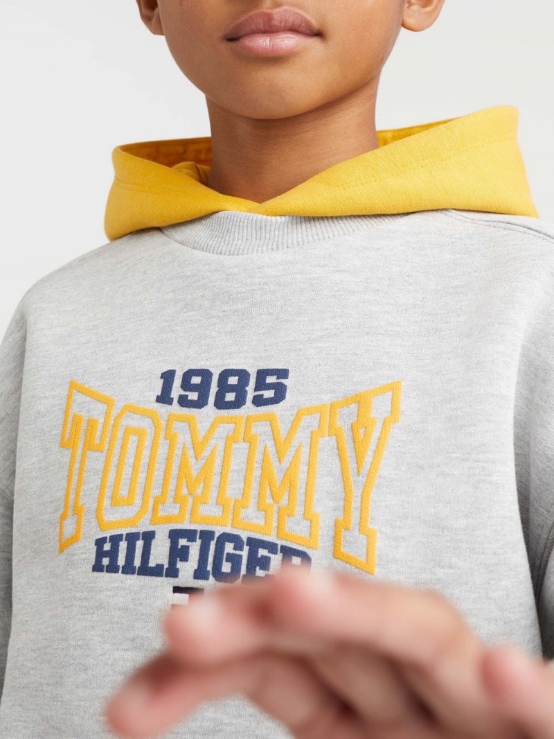 Tommy Hilfiger 8-16 1985 Kollektion Varsity Logo Tröjor Pojke Grå | 125-GVCFHQ