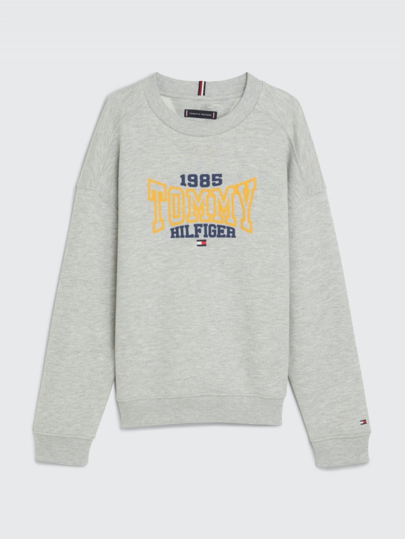 Tommy Hilfiger 8-16 1985 Kollektion Varsity Logo Tröjor Pojke Grå | 125-GVCFHQ