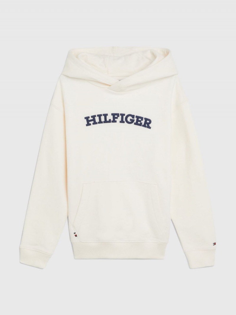 Tommy Hilfiger 8-16 Essential Arched Logo Hoodie Pojke Vita | 967-DBRMFN