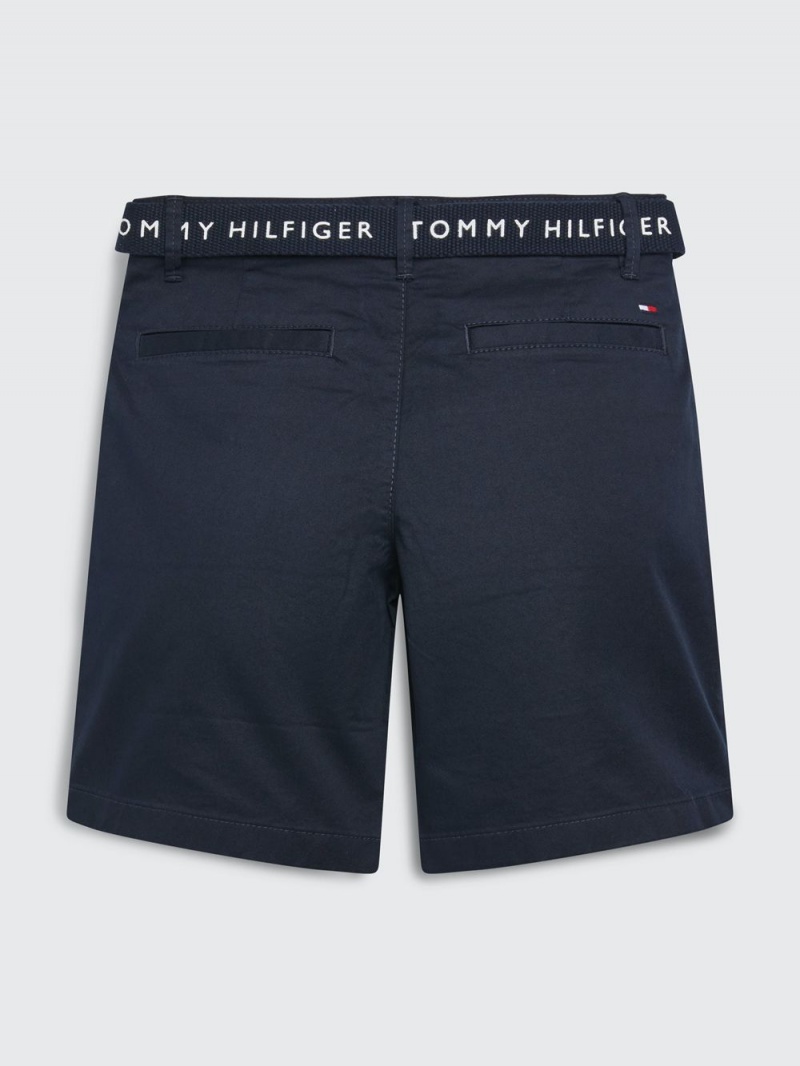 Tommy Hilfiger 8-16 Essential Belted Chino Shorts Pojke Marinblå | 327-KSZVFI