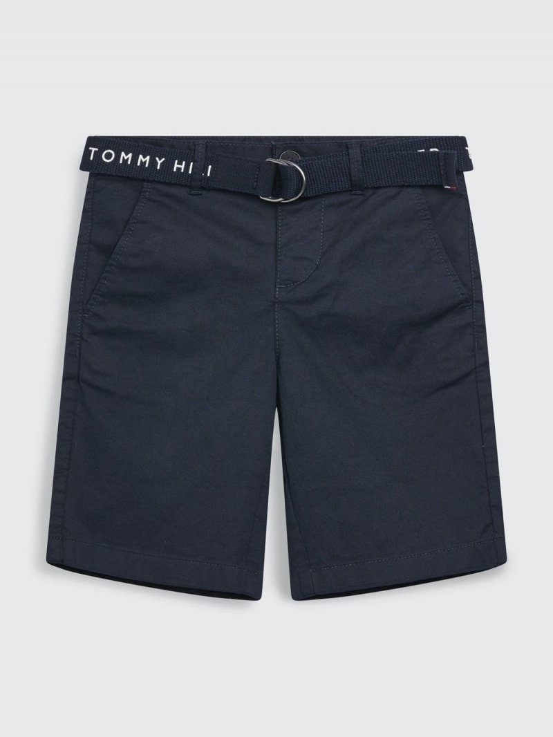 Tommy Hilfiger 8-16 Essential Belted Chino Shorts Pojke Marinblå | 327-KSZVFI