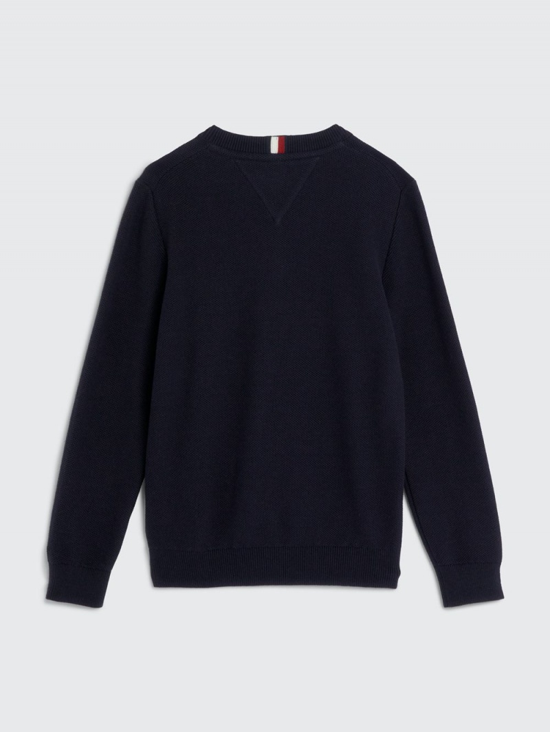 Tommy Hilfiger 8-16 Global Stripe Rib-Knit Jumpers Pojke Blå | 712-LSGYZI