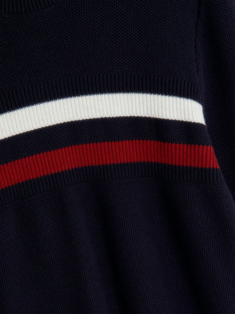 Tommy Hilfiger 8-16 Global Stripe Rib-Knit Jumpers Pojke Blå | 712-LSGYZI