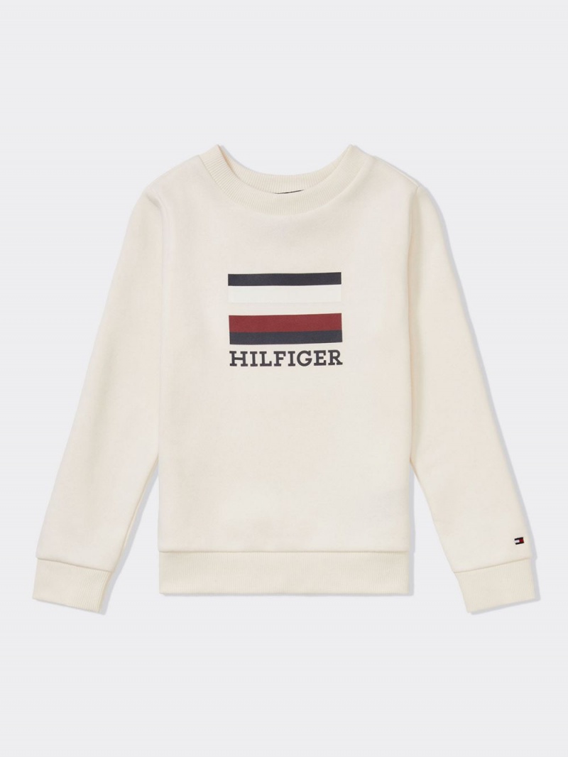 Tommy Hilfiger 8-16 Logo Tröjor Pojke Vita | 189-GVBAET