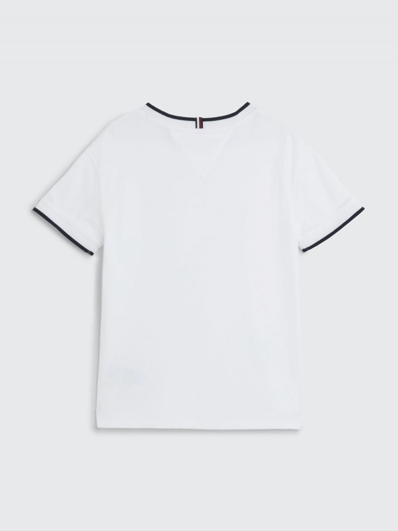 Tommy Hilfiger 8-16 Monogram Contrast T-shirt Pojke Vita | 178-FPSYWH