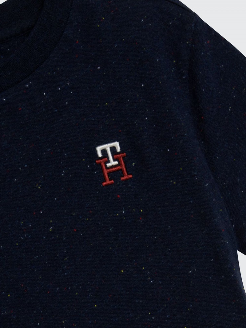 Tommy Hilfiger 8-16 Monogram Slub T-shirt Pojke Marinblå | 963-IMJDVP