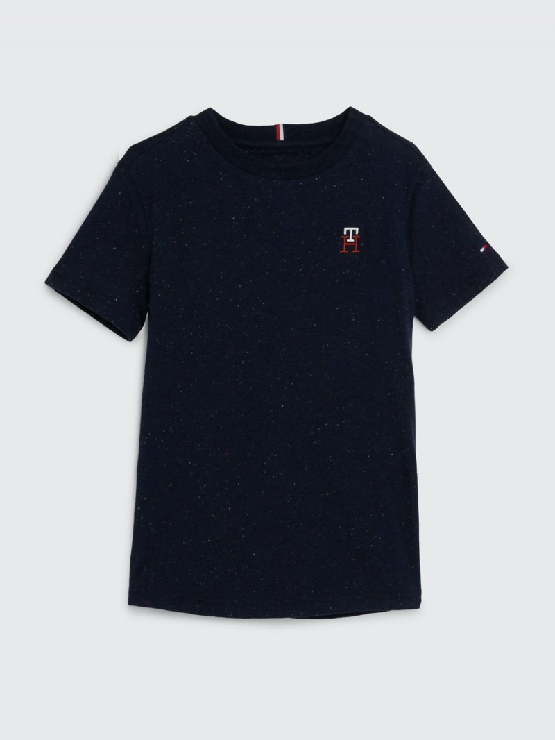 Tommy Hilfiger 8-16 Monogram Slub T-shirt Pojke Marinblå | 963-IMJDVP