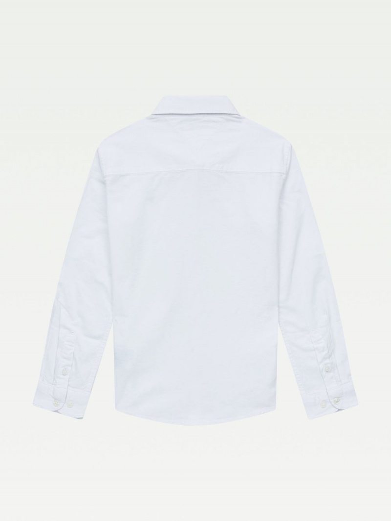 Tommy Hilfiger 8-16 Stretch Oxford Skjorta Pojke Vita | 016-VTNUJI