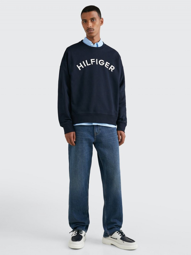 Tommy Hilfiger Arched Logo Archive Fit Tröjor Herr Marinblå | 150-XTQJBE