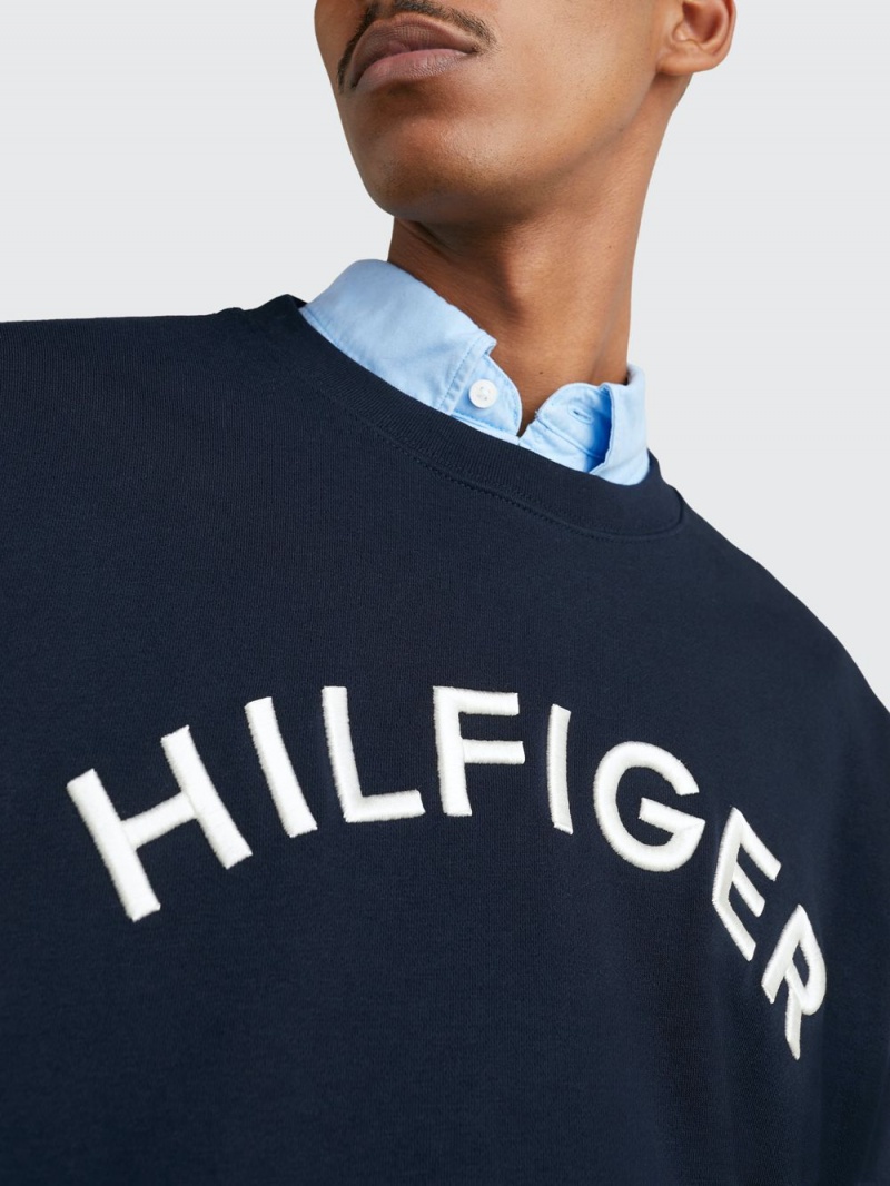 Tommy Hilfiger Arched Logo Archive Fit Tröjor Herr Marinblå | 150-XTQJBE