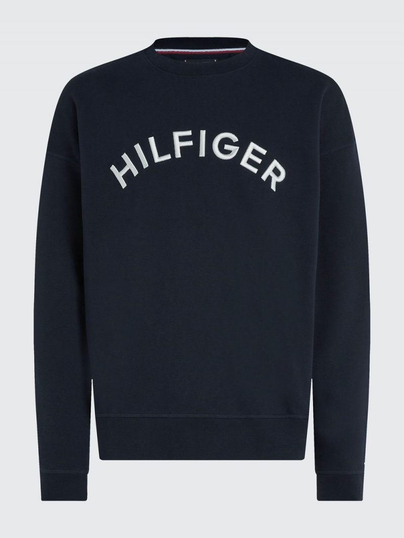 Tommy Hilfiger Arched Logo Archive Fit Tröjor Herr Marinblå | 150-XTQJBE