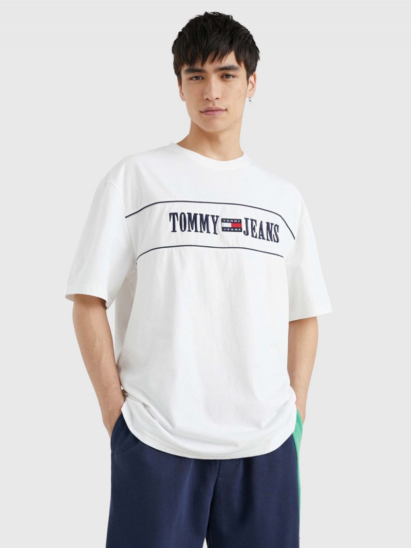 Tommy Hilfiger Archive Badge Relaxed Fit T-shirt Herr Vita | 745-EUJVLQ