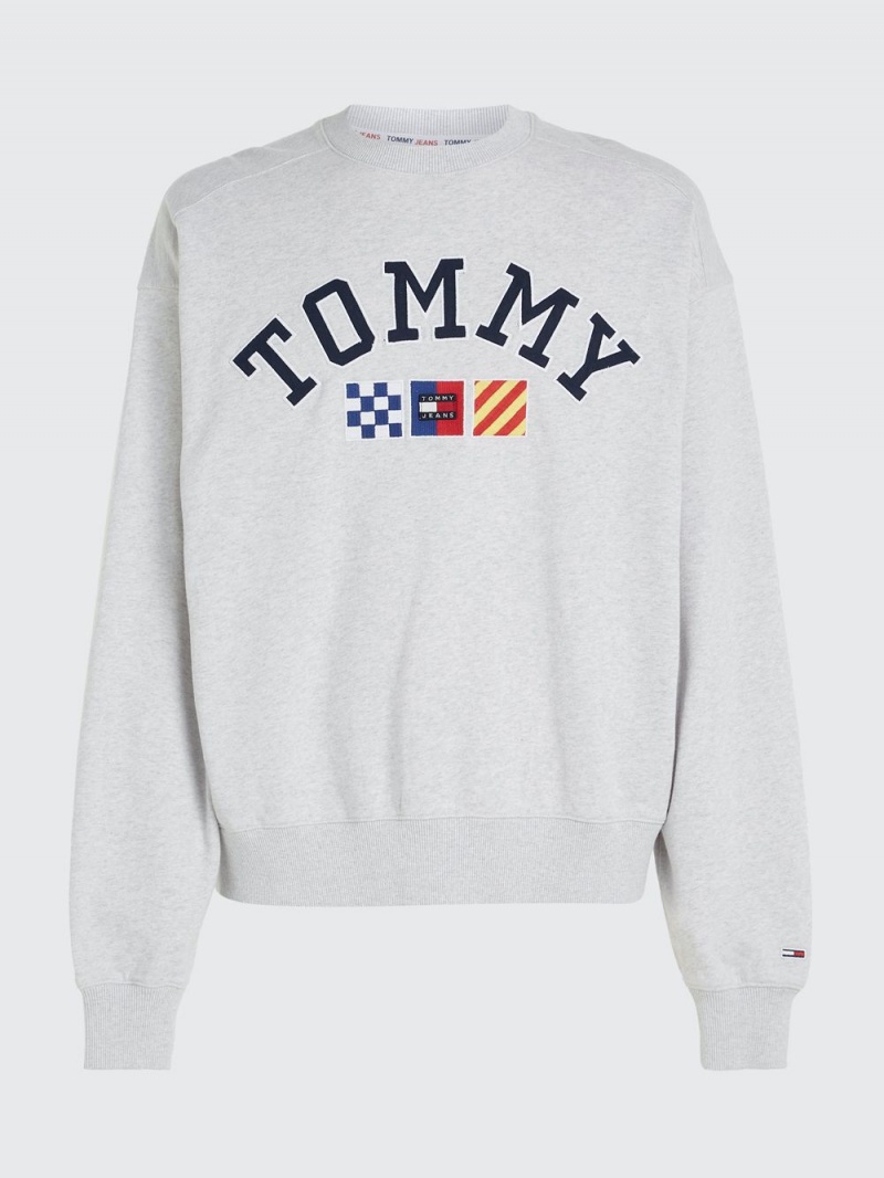 Tommy Hilfiger Archive Boxy Fit Logo Tröjor Herr Grå | 624-WJVAGK